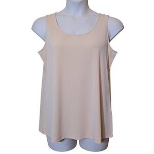Susan Graver Modern Essentials Tank Top Liquid Knit Size L‎ Neutral Minimalist